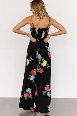 Baltic Born Brooklyn Wide Leg Jumpsuit | Black Floral