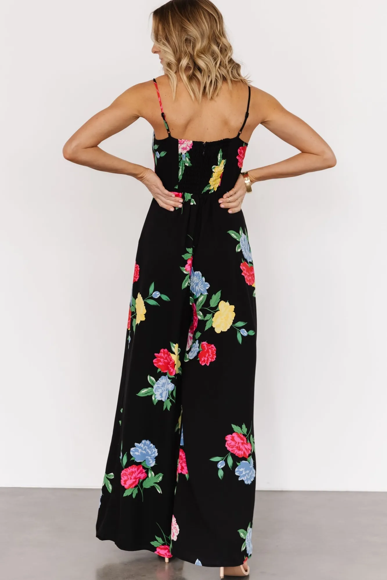 Baltic Born Brooklyn Wide Leg Jumpsuit | Black Floral