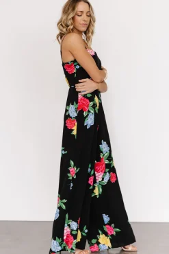 Baltic Born Brooklyn Wide Leg Jumpsuit | Black Floral
