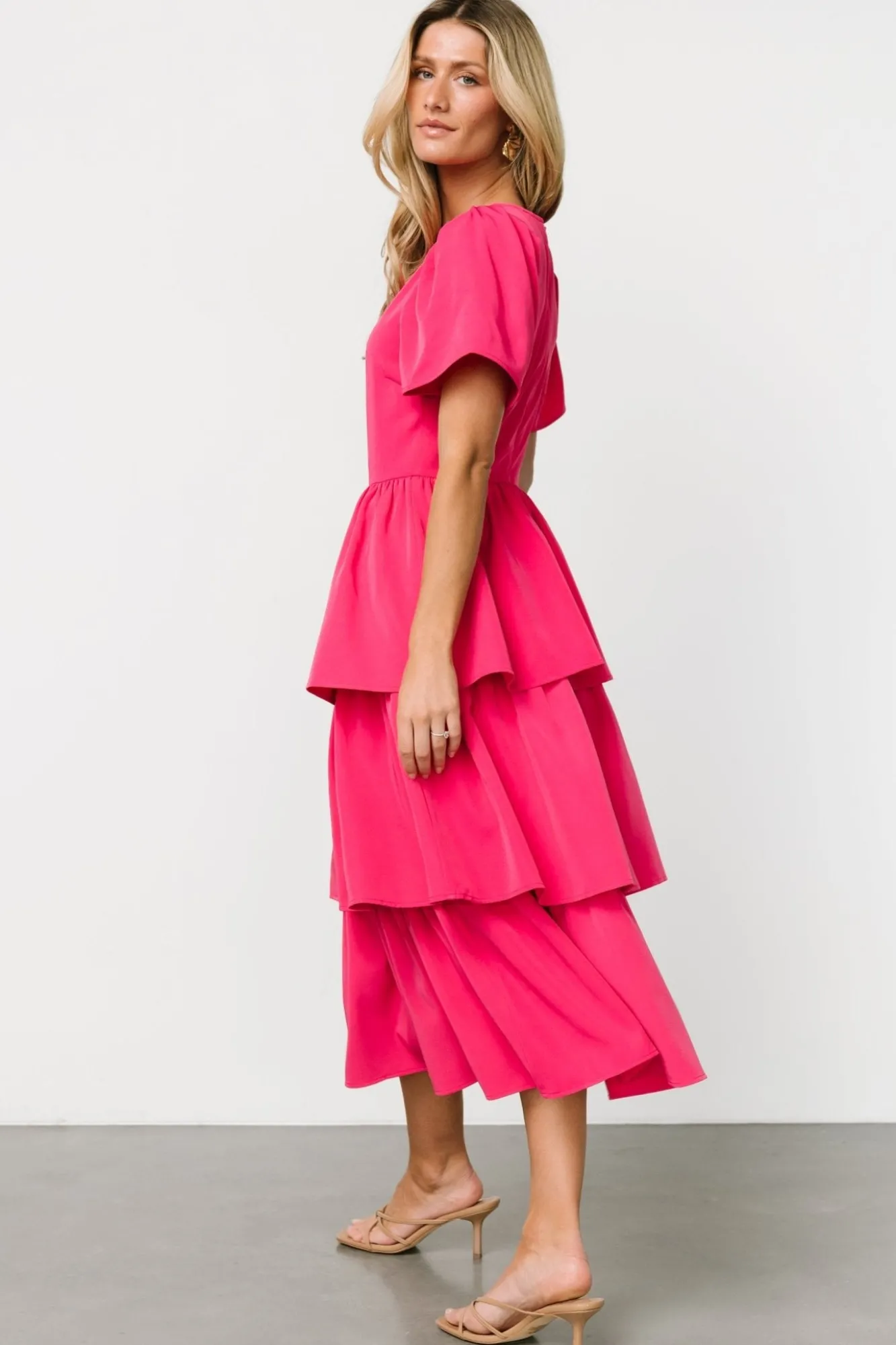 Baltic Born Cadenza Tiered Maxi Dress | Deep Pink