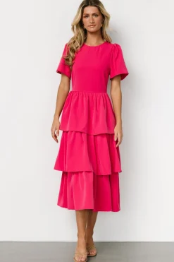 Baltic Born Cadenza Tiered Maxi Dress | Deep Pink
