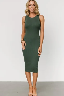 Baltic Born Caitlyn Ribbed Tank Dress | Winter Green