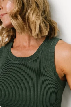 Baltic Born Caitlyn Ribbed Tank Dress | Winter Green