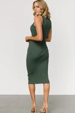 Baltic Born Caitlyn Ribbed Tank Dress | Winter Green