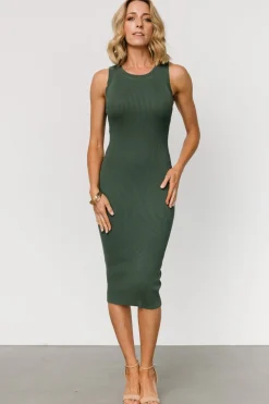Baltic Born Caitlyn Ribbed Tank Dress | Winter Green