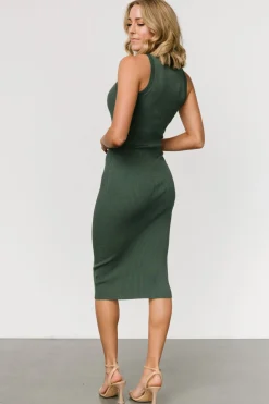 Baltic Born Caitlyn Ribbed Tank Dress | Winter Green