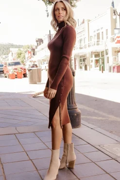 Baltic Born Caldwell Ribbed Turtleneck Midi Dress |