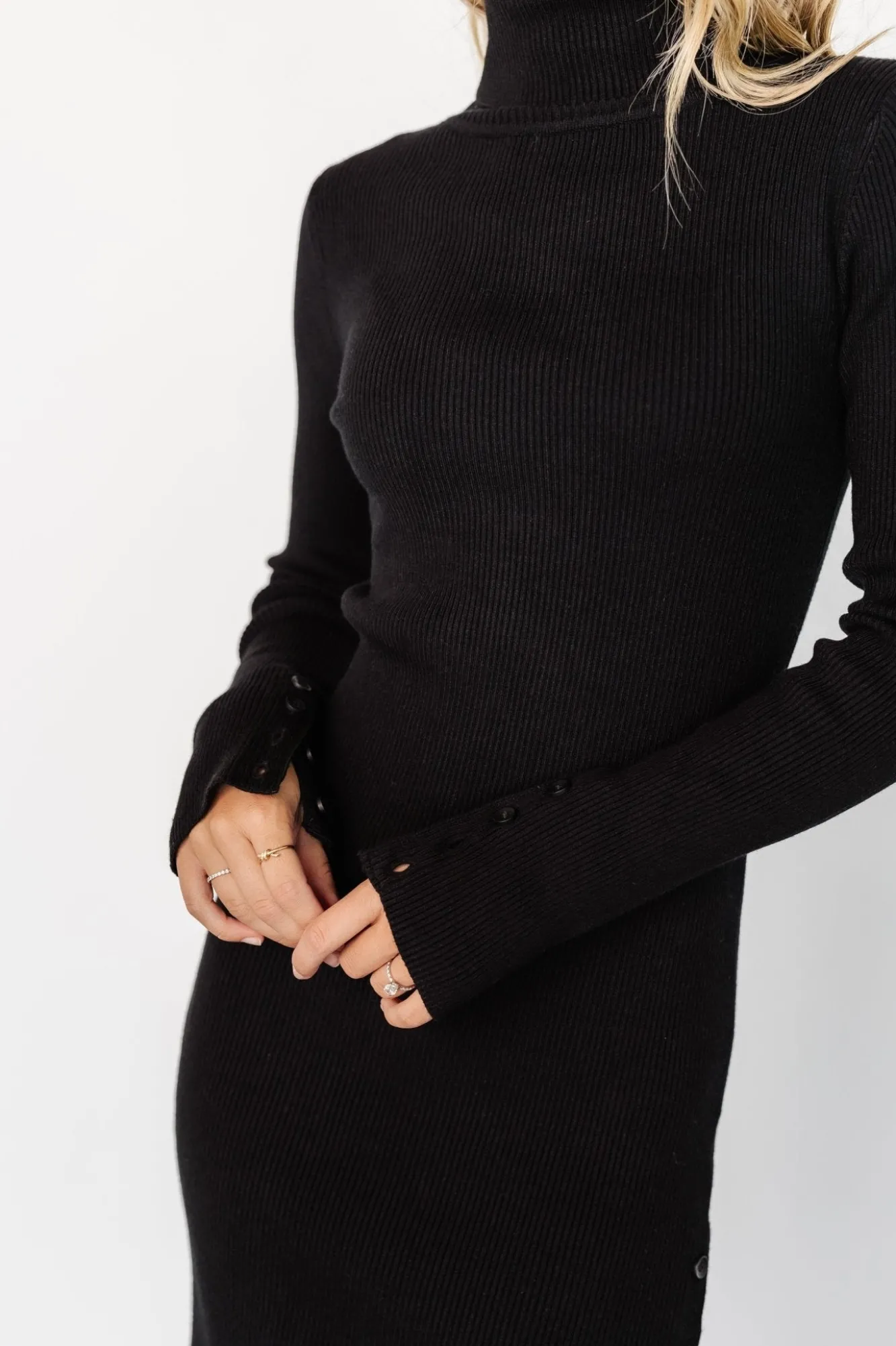 Baltic Born Caldwell Ribbed Turtleneck Midi Dress |