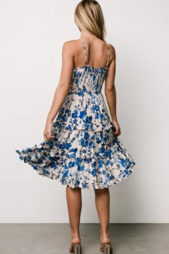 Baltic Born Calina Midi Dress | Ivory + Blue Floral