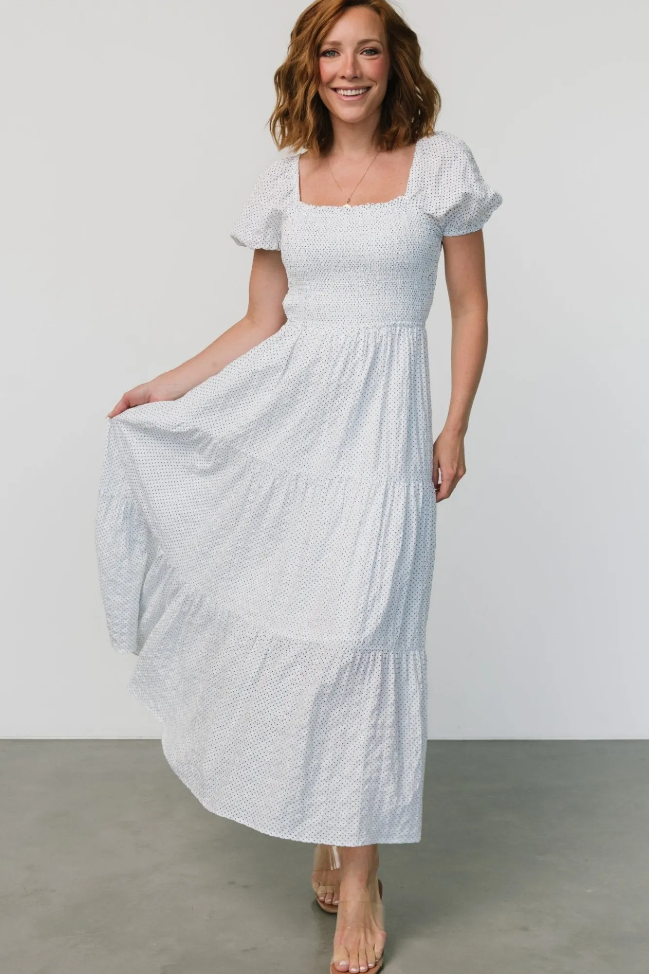 Baltic Born Calliope Smocked Maxi Dress | White Print