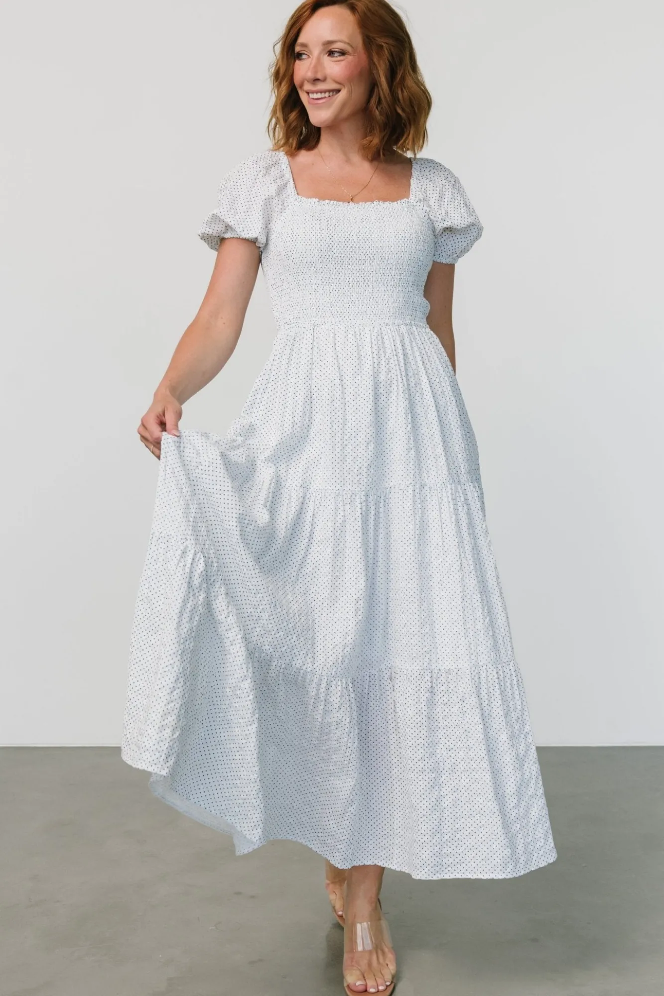 Baltic Born Calliope Smocked Maxi Dress | White Print