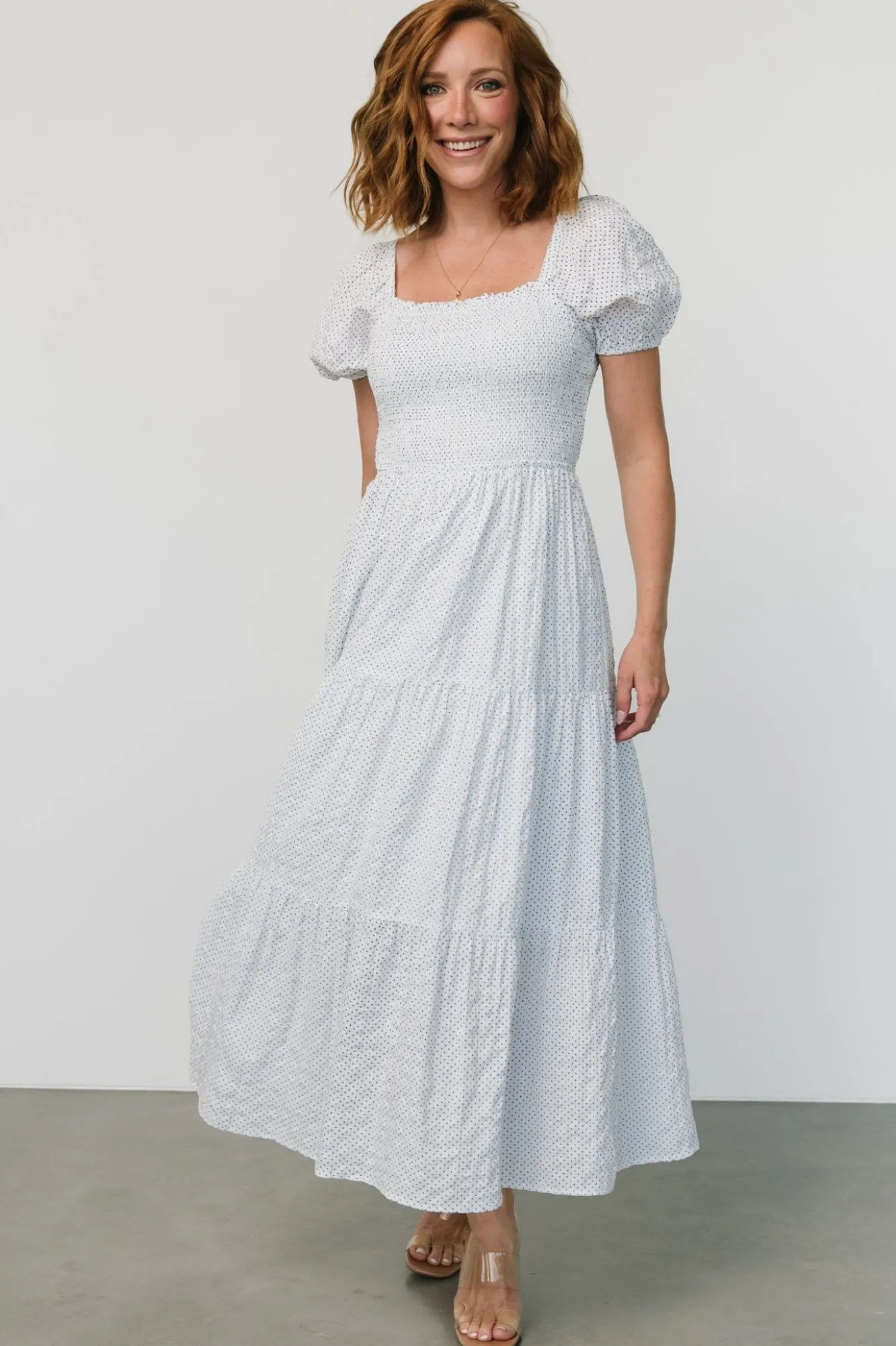 Baltic Born Calliope Smocked Maxi Dress | White Print