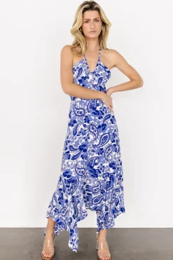 Baltic Born Camila Halter Maxi Dress | Blue + Ivory