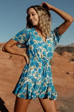 Baltic Born Candy Romper | Blue + Olive