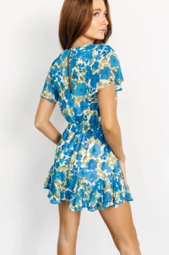 Baltic Born Candy Romper | Blue + Olive