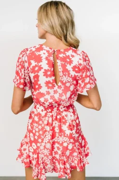 Baltic Born Candy Romper | Coral + White Floral