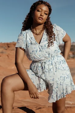 Baltic Born Candy Romper | Off White + Blue