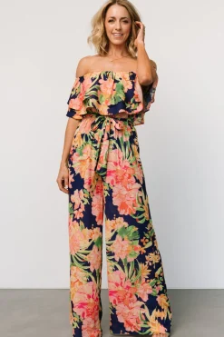 Baltic Born Capistrano Ruffle Jumpsuit | Navy Floral