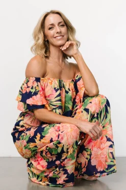 Baltic Born Capistrano Ruffle Jumpsuit | Navy Floral