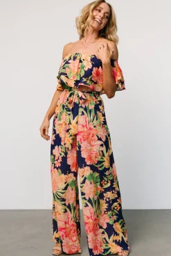 Baltic Born Capistrano Ruffle Jumpsuit | Navy Floral