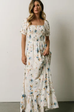 Baltic Born Capri Smocked Maxi Dress | White Multi Print