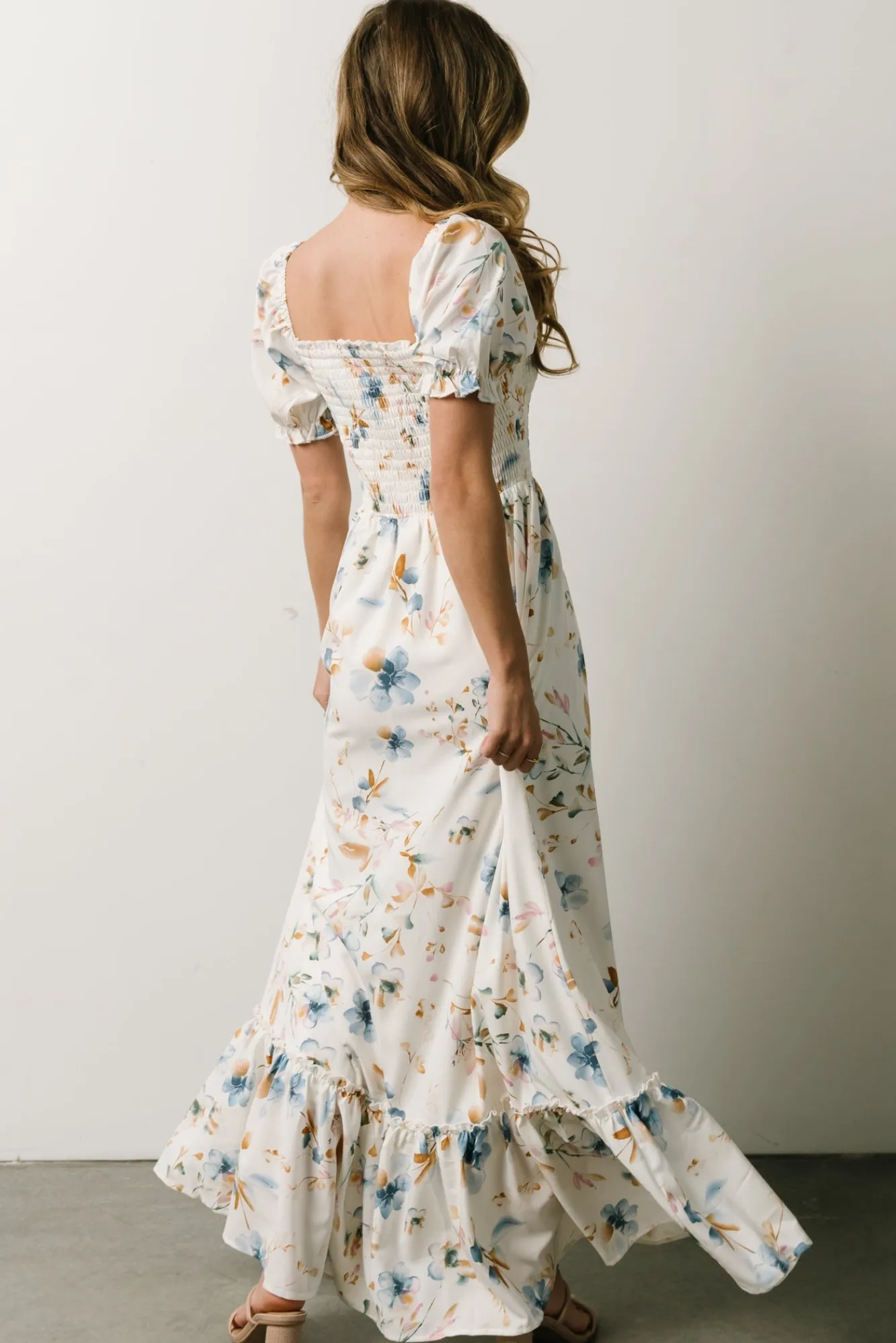 Baltic Born Capri Smocked Maxi Dress | White Multi Print
