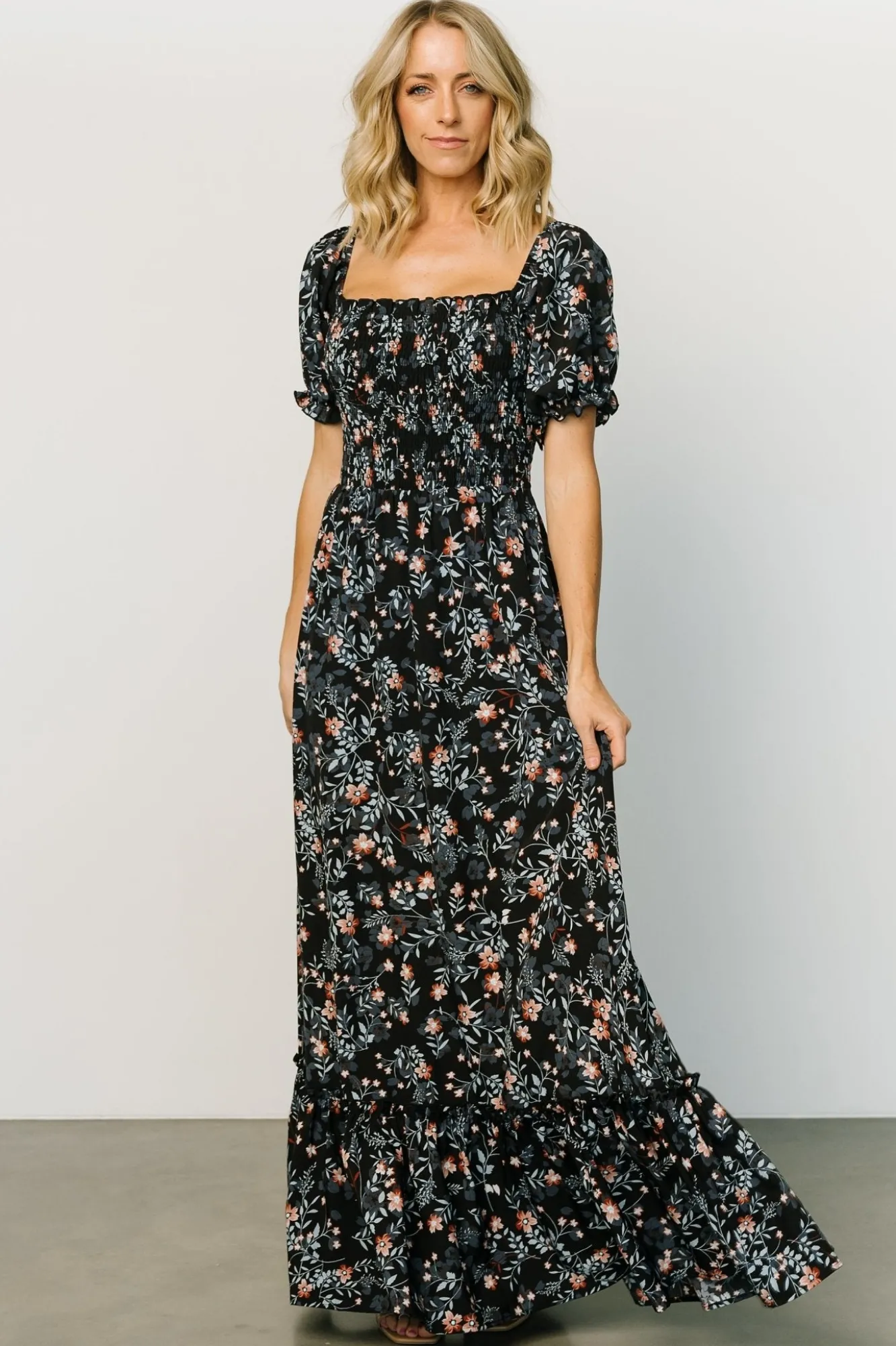 Baltic Born Capri Smocked Maxi Dress | Midnight Floral