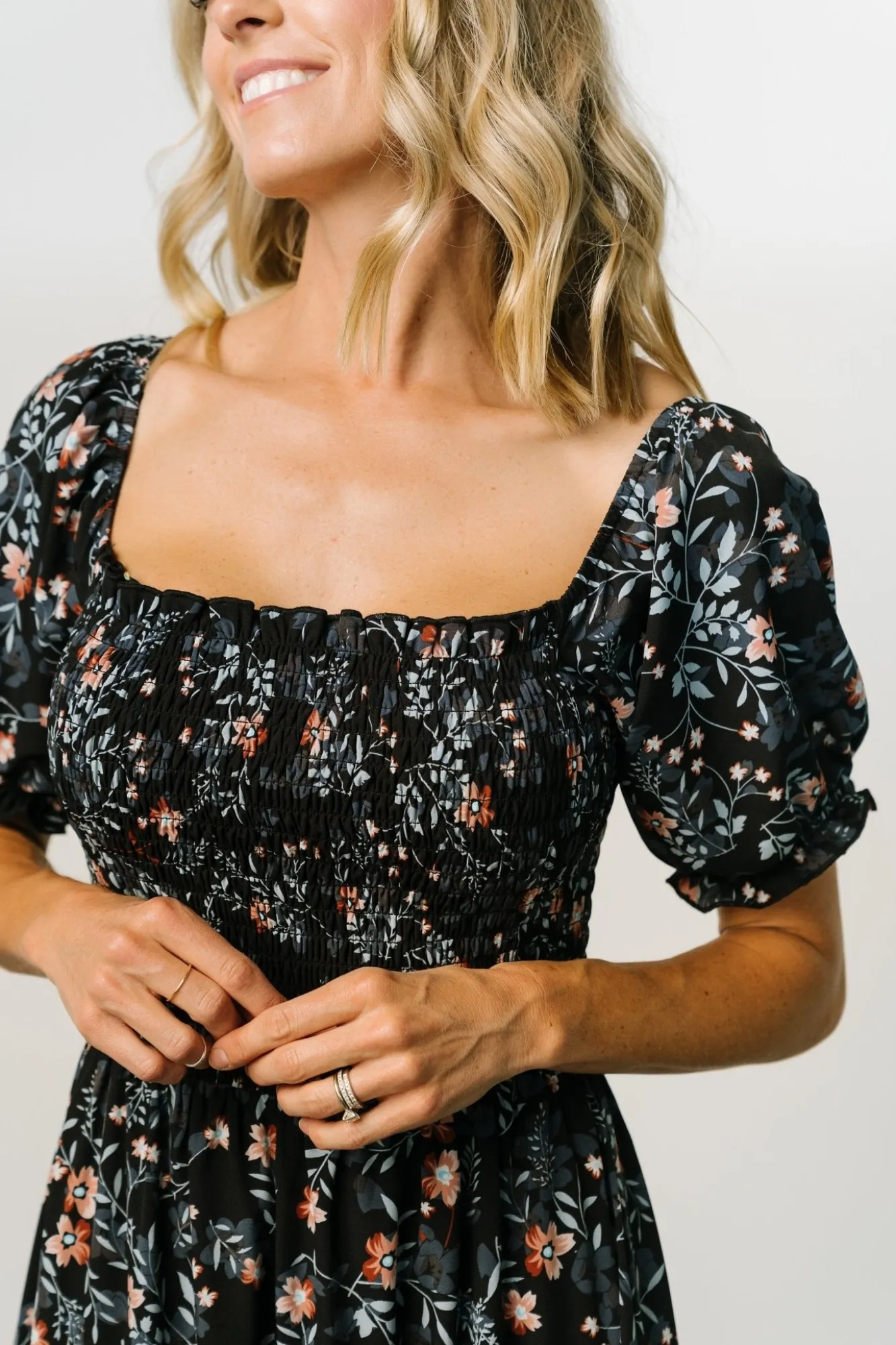 Baltic Born Capri Smocked Maxi Dress | Midnight Floral