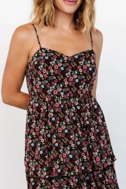 Baltic Born Caprice Tiered Dress | Black Floral
