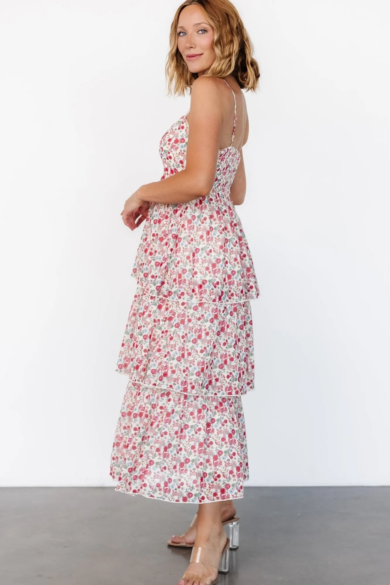 Baltic Born Caprice Tiered Dress | Cream Multi Floral
