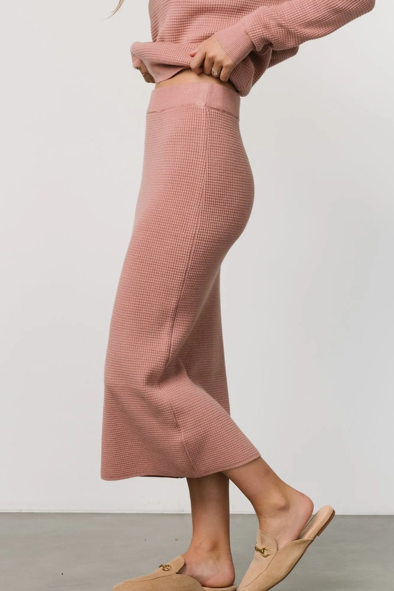 Baltic Born Carey Waffle Midi Skirt |