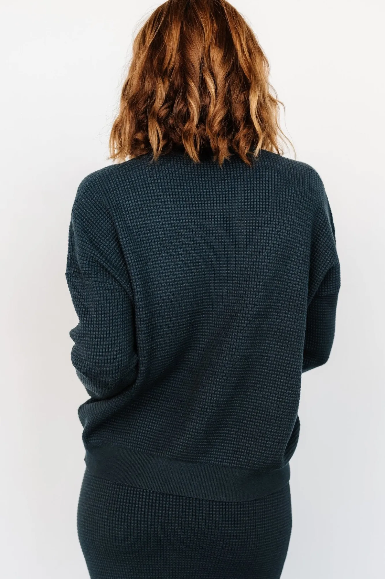 Baltic Born Carey Waffle Sweater | Midnight Blue