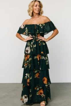 Baltic Born Carina Off Shoulder Maxi Dress | Deep Topaz Floral