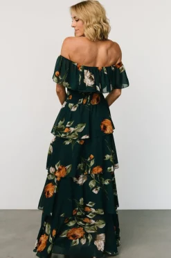 Baltic Born Carina Off Shoulder Maxi Dress | Deep Topaz Floral
