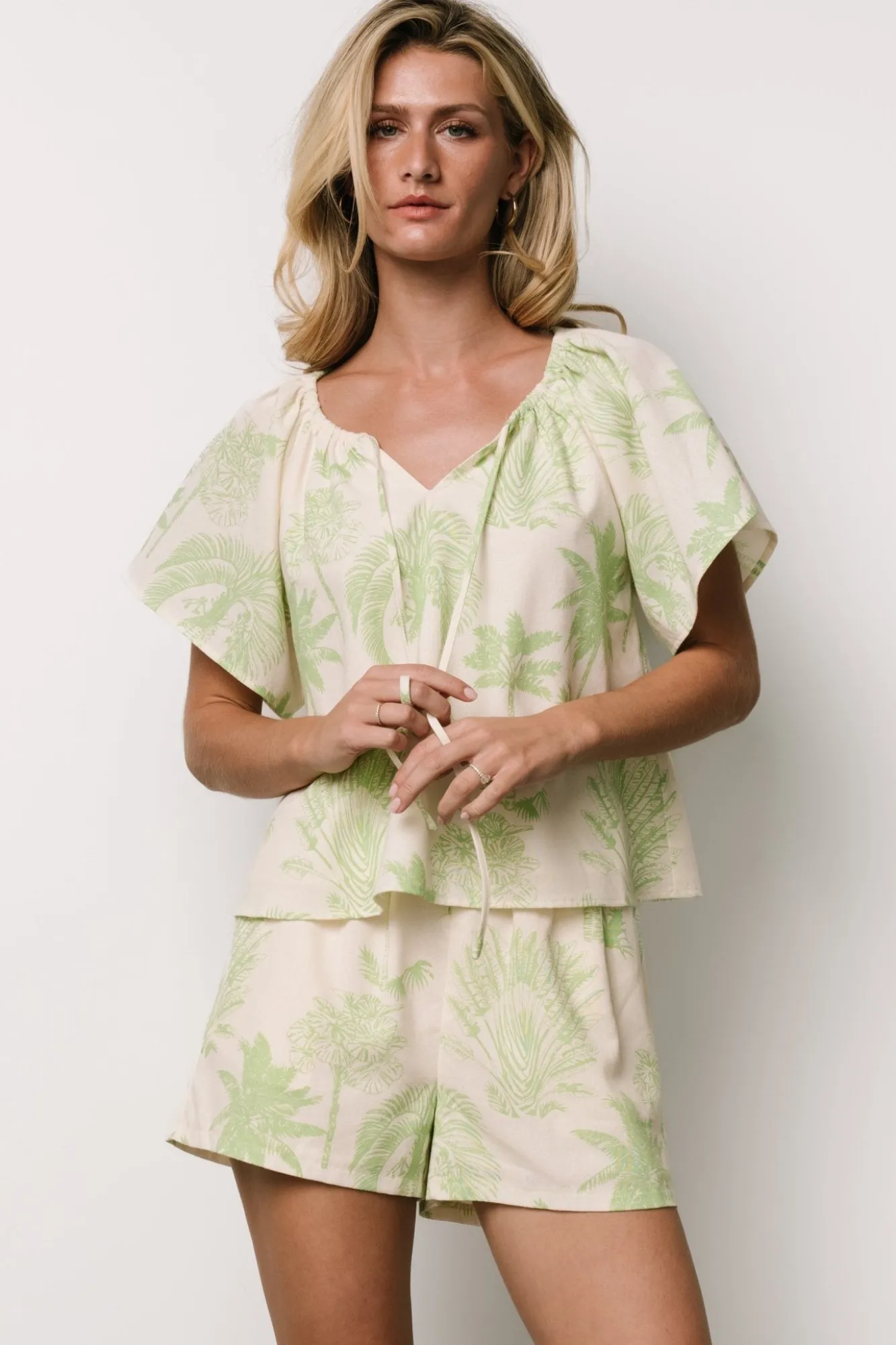 Baltic Born Carlina Set | Cream + Green Print