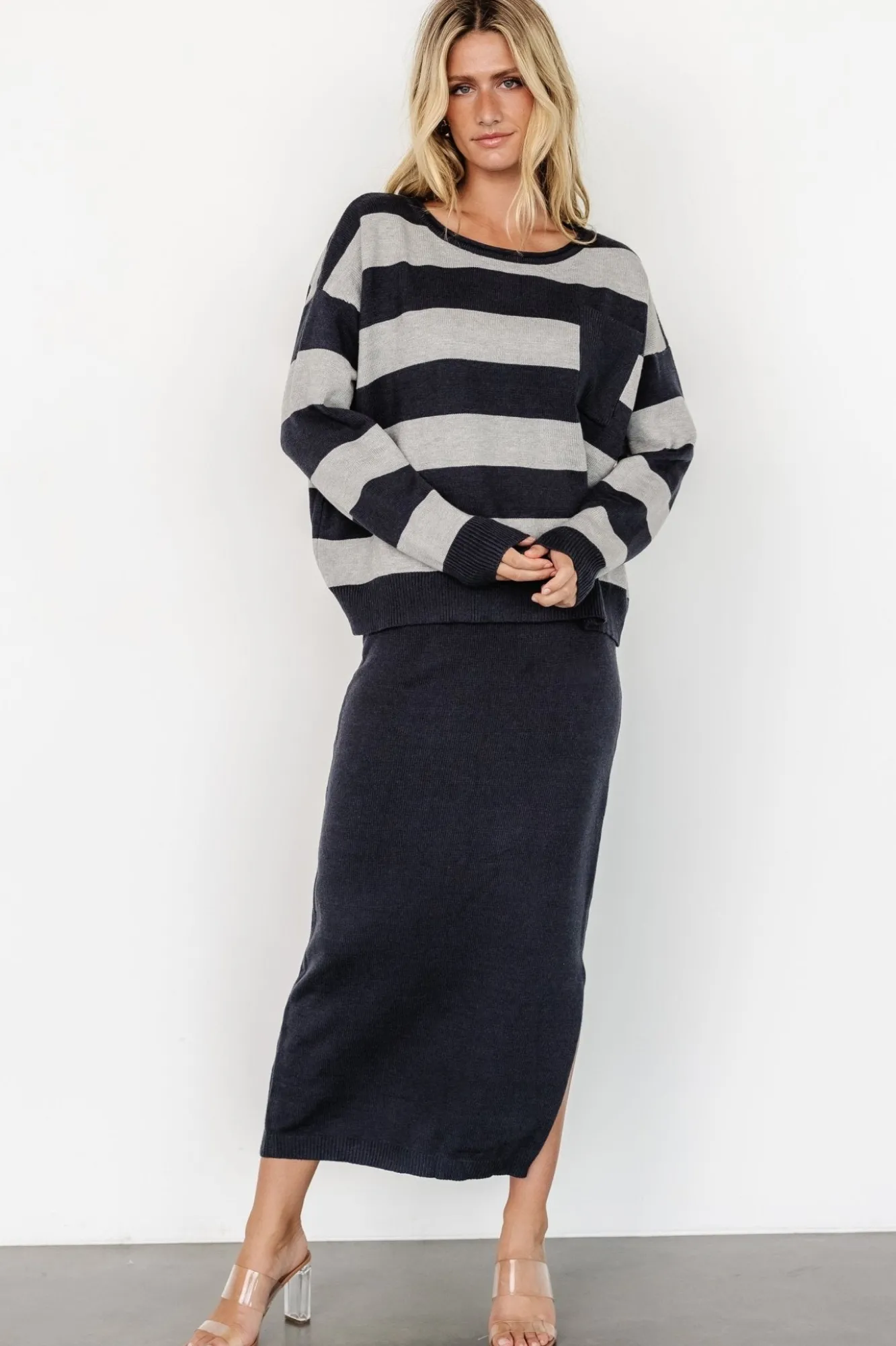 Baltic Born Carlotta Sweater + Skirt Set | Midnight + Gray