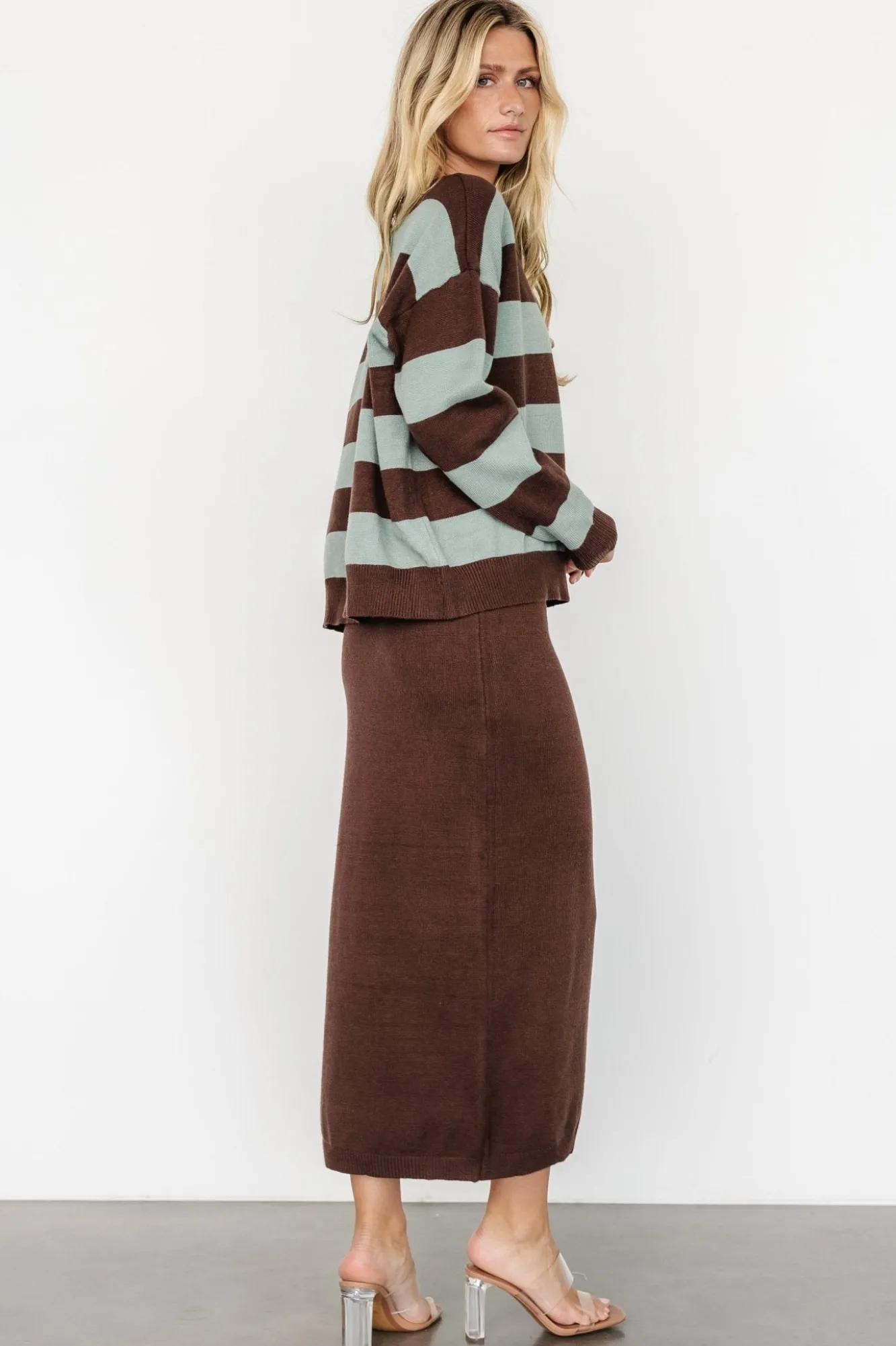 Baltic Born Carlotta Sweater + Skirt Set | Brown + Turquoise