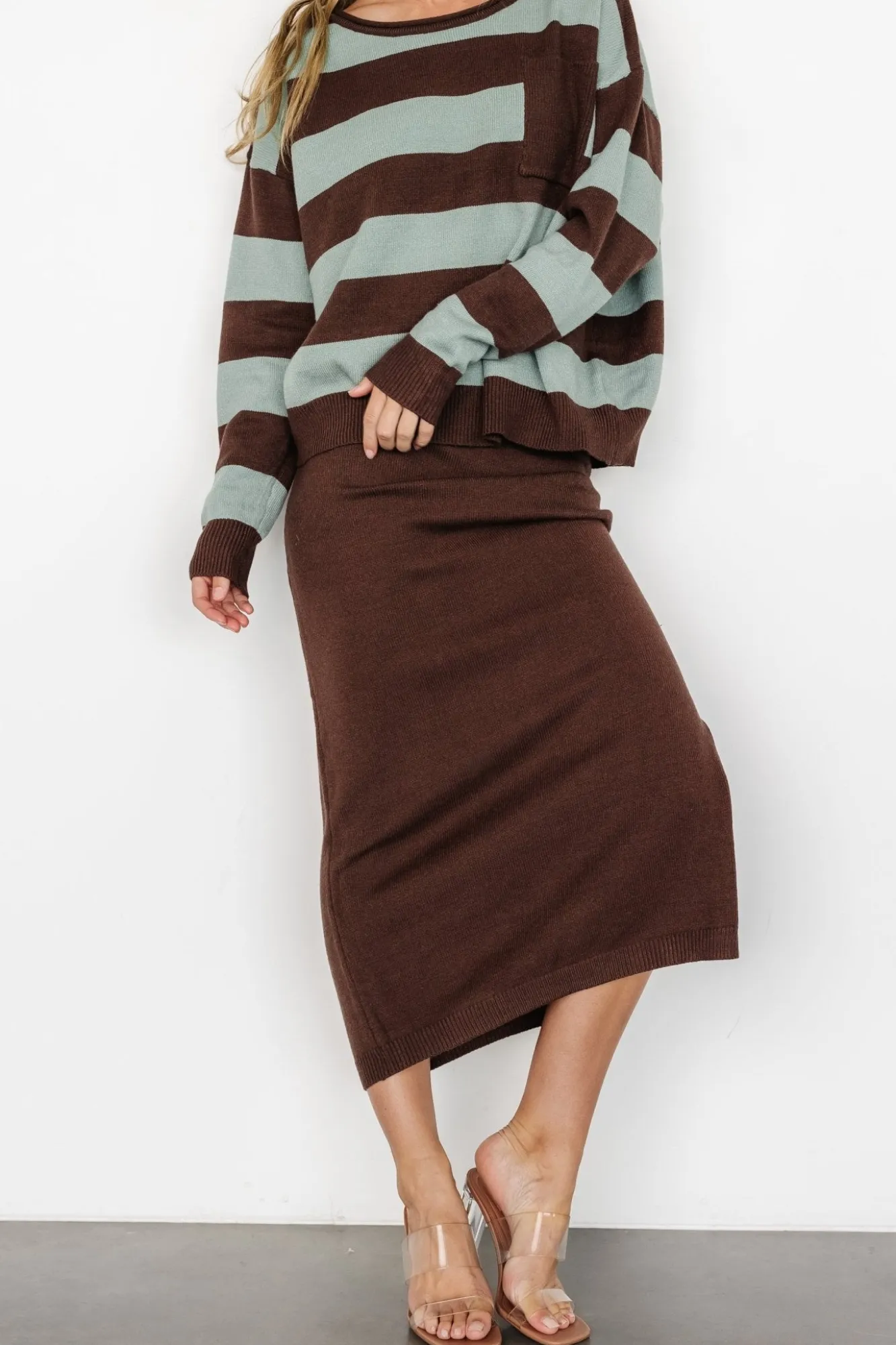 Baltic Born Carlotta Sweater + Skirt Set | Brown + Turquoise