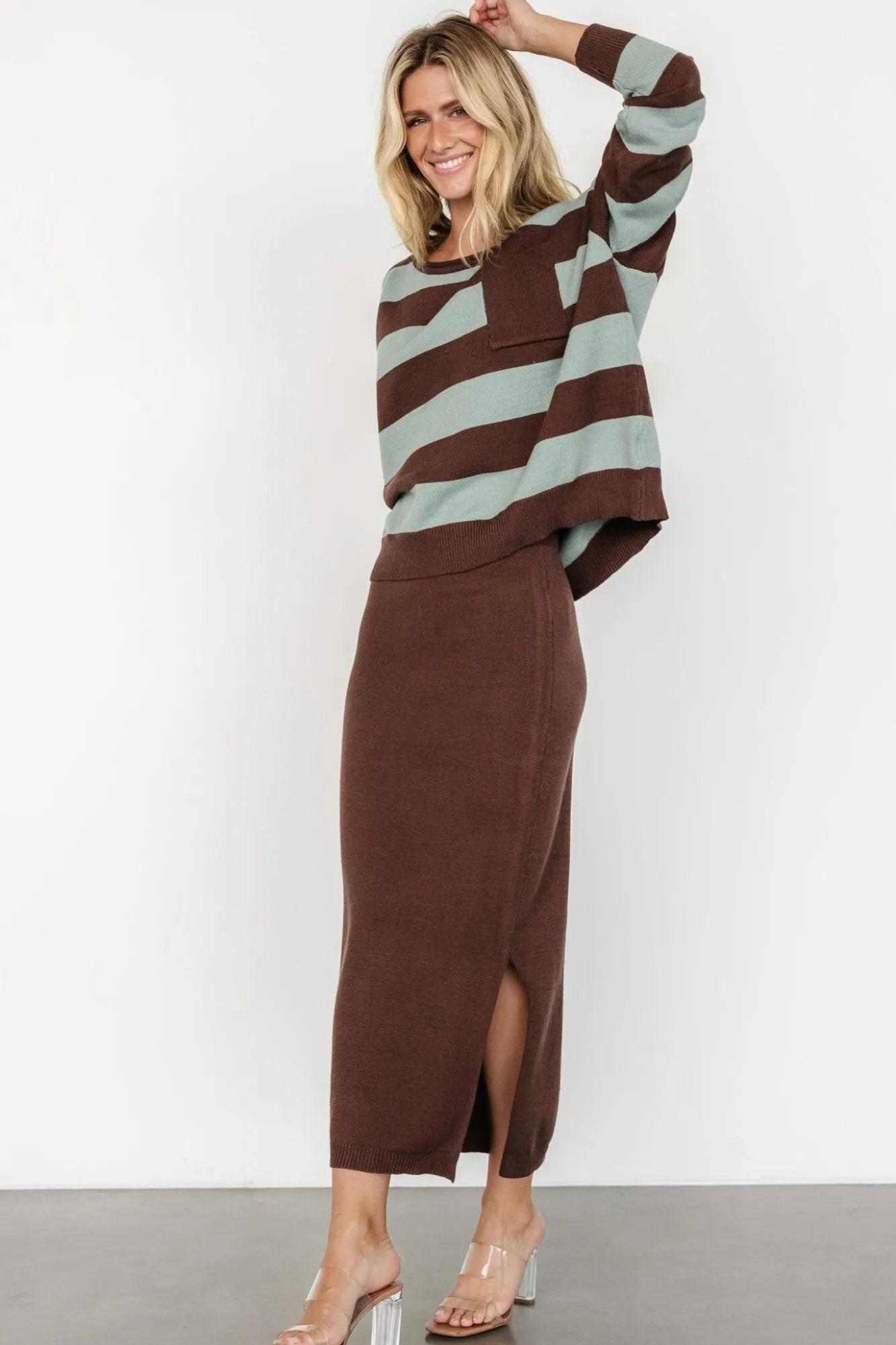 Baltic Born Carlotta Sweater + Skirt Set | Brown + Turquoise