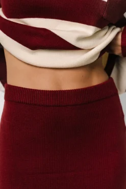 Baltic Born Carlotta Sweater + Skirt Set | Burgundy + Cream