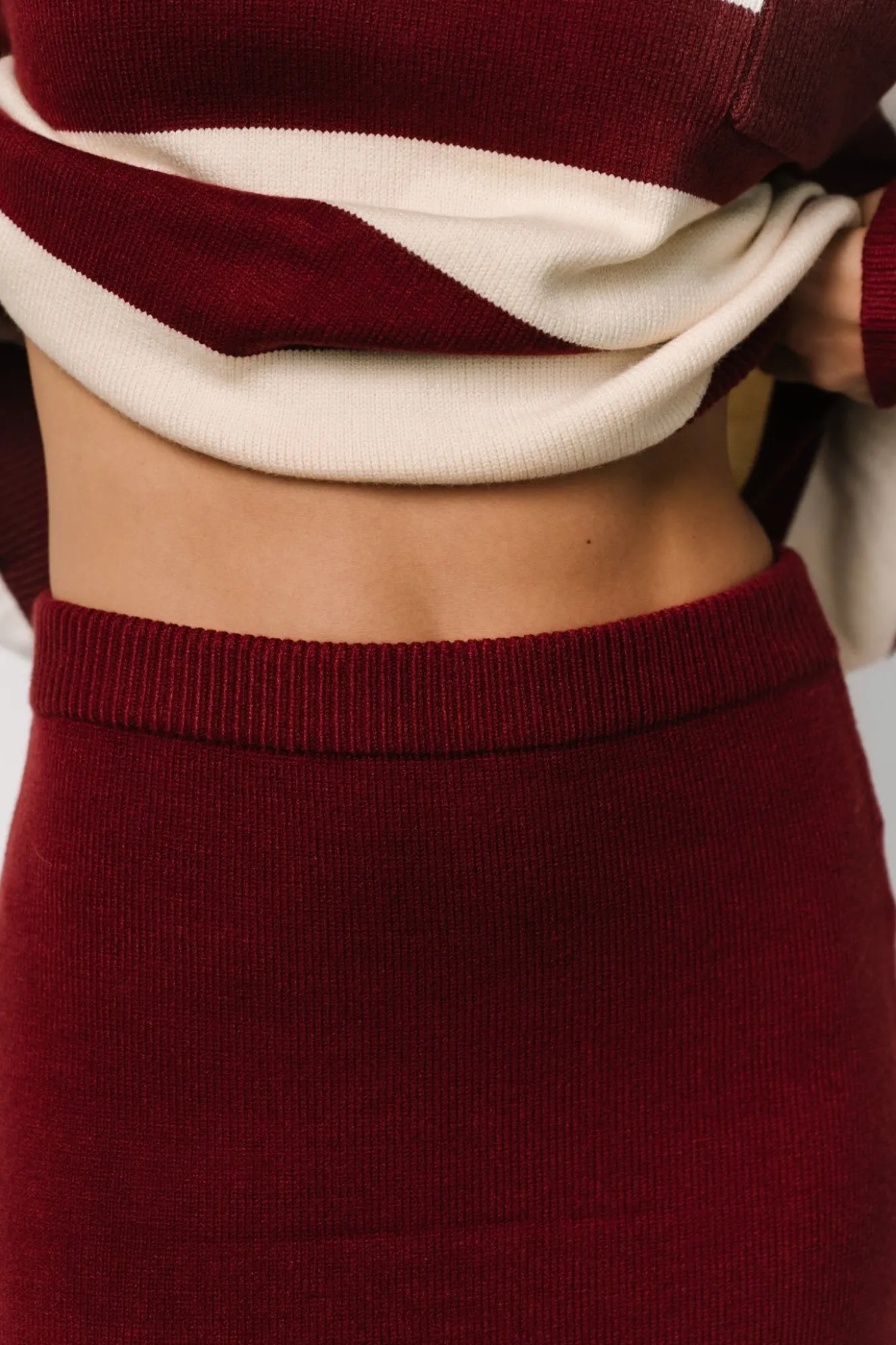 Baltic Born Carlotta Sweater + Skirt Set | Burgundy + Cream