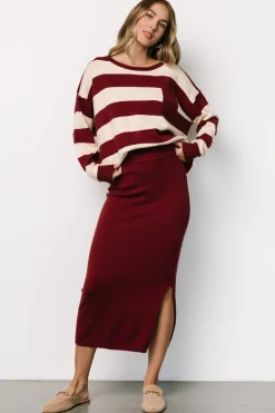 Baltic Born Carlotta Sweater + Skirt Set | Burgundy + Cream