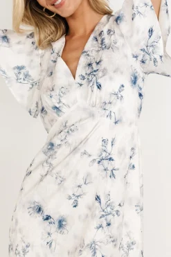 Baltic Born Carmen Maxi Dress | Off White + Blue Floral