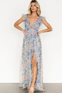 Baltic Born Carmine Maxi Dress | Dusty Blue Floral
