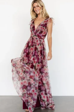 Baltic Born Carmine Maxi Dress | Wine Floral