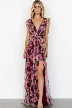 Baltic Born Carmine Maxi Dress | Wine Floral