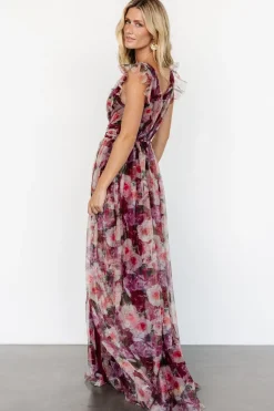 Baltic Born Carmine Maxi Dress | Wine Floral