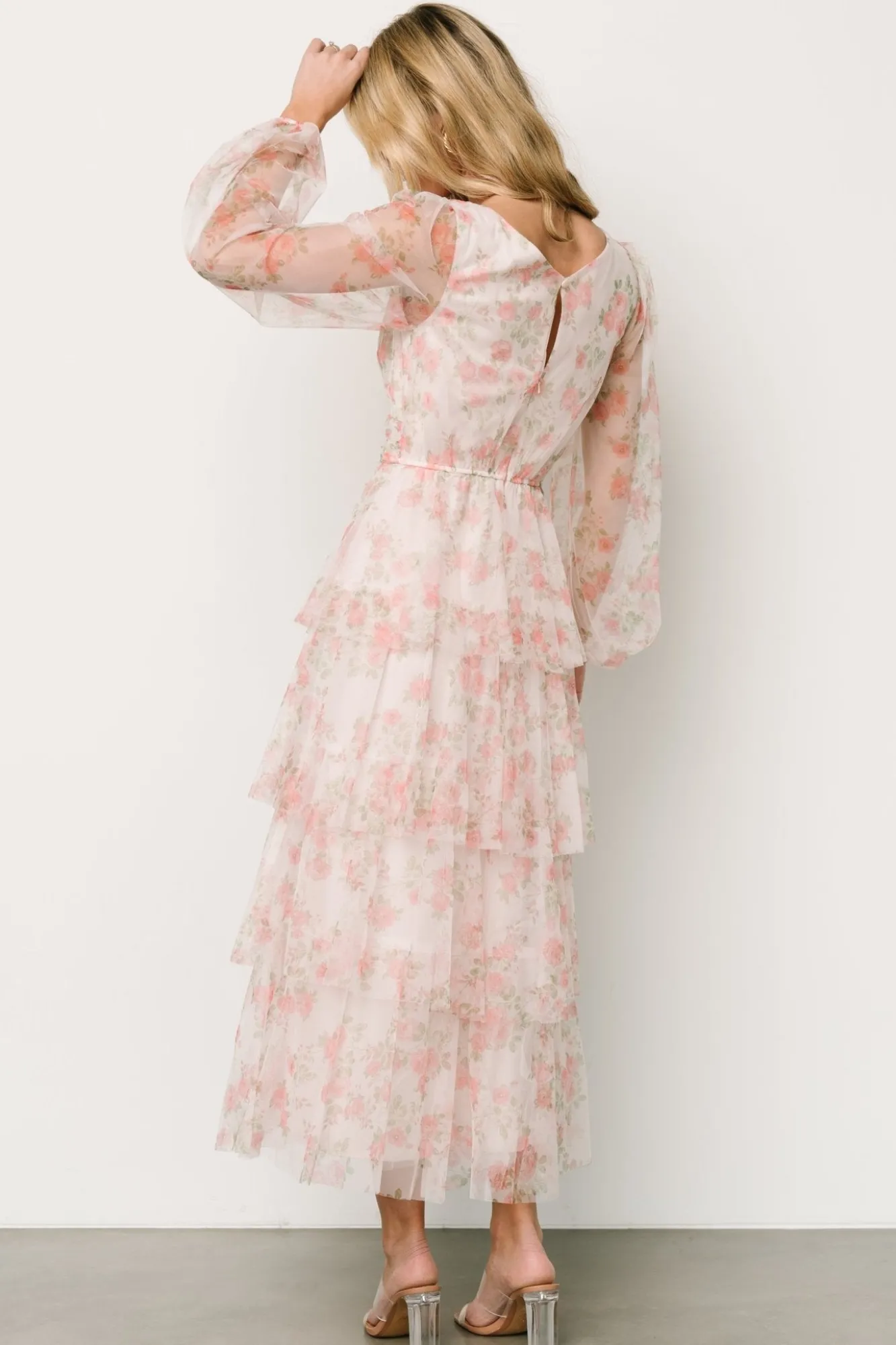 Baltic Born Carolina Tulle Tiered Maxi Dress | Blush Floral