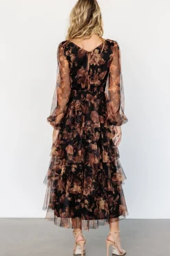 Baltic Born Carolina Tulle Tiered Maxi Dress | Caramel Floral