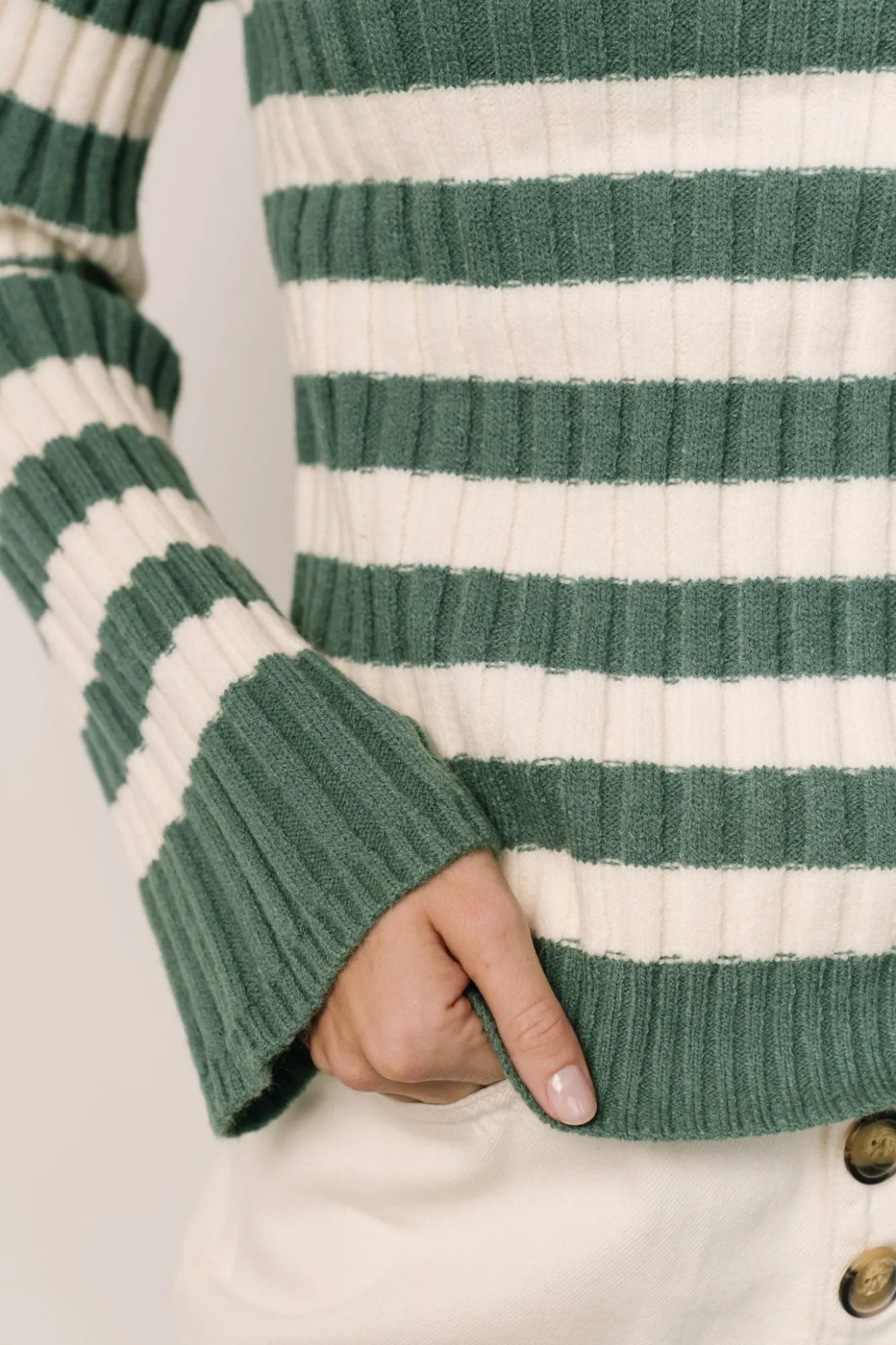 Baltic Born Carrie Striped Sweater | Teal + Ivory